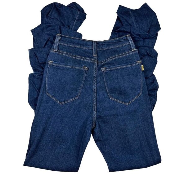 High-Waisted Dark Wash Stacked Jeans NWT Sz L - Picture 5 of 12